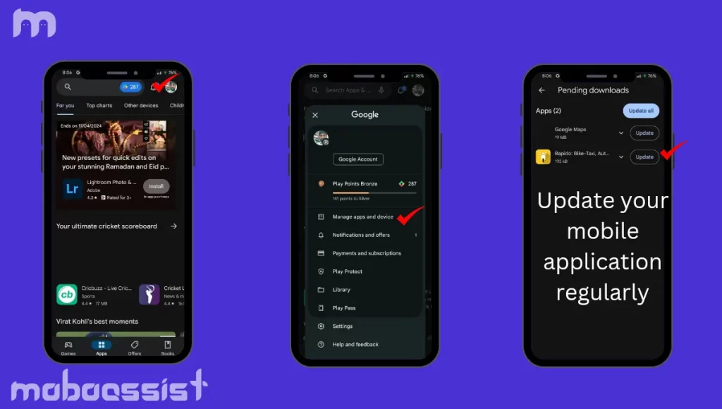 update your mobile application regular